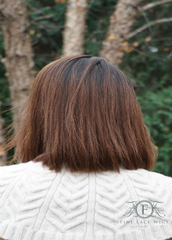 Mid-Length Bob Style African American Wigs for Cancer Patients