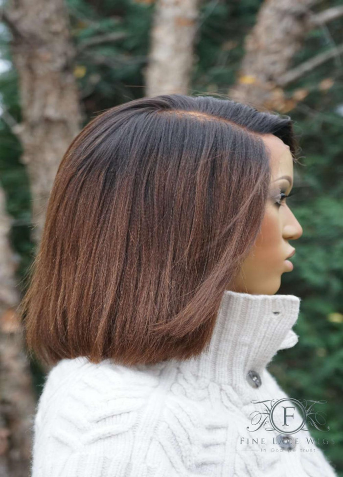 Mid-Length Bob Style African American Wigs for Cancer Patients