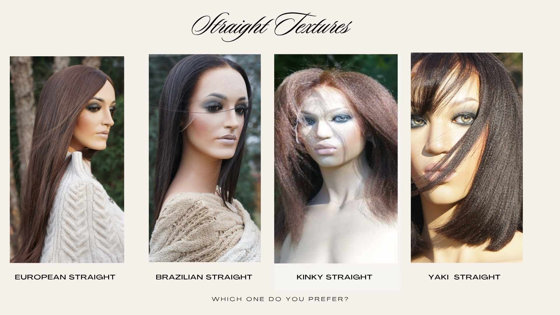 All straight hair textures for fine lace wigs