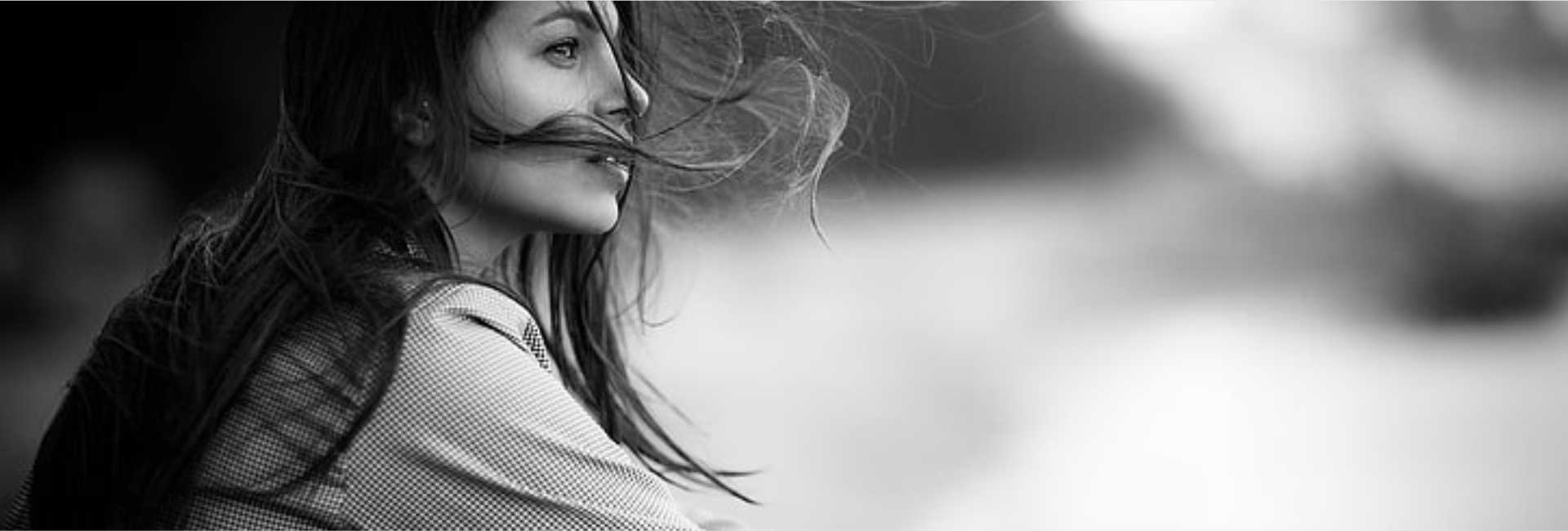 Women with long dark hair 